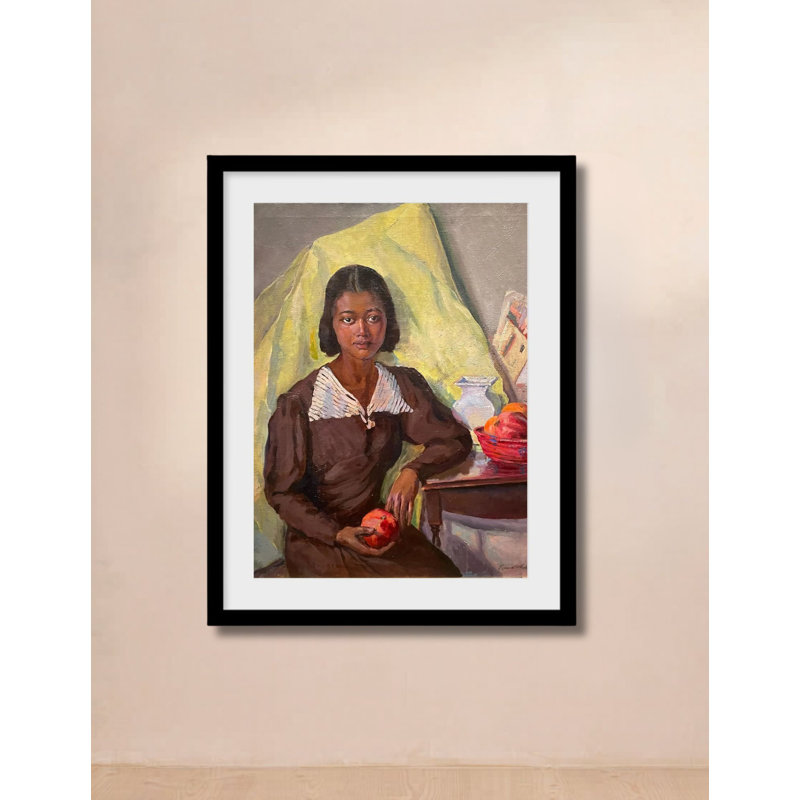 Girl With Pomegranates By Laura Wheeler Waring Reproduction Print