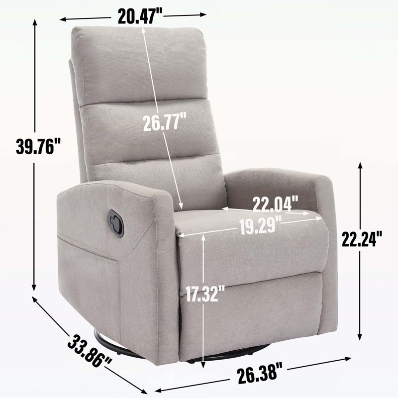 Luxurious Recliner Chair with Advanced Relaxation Technology for Living Room Comfort, Gray