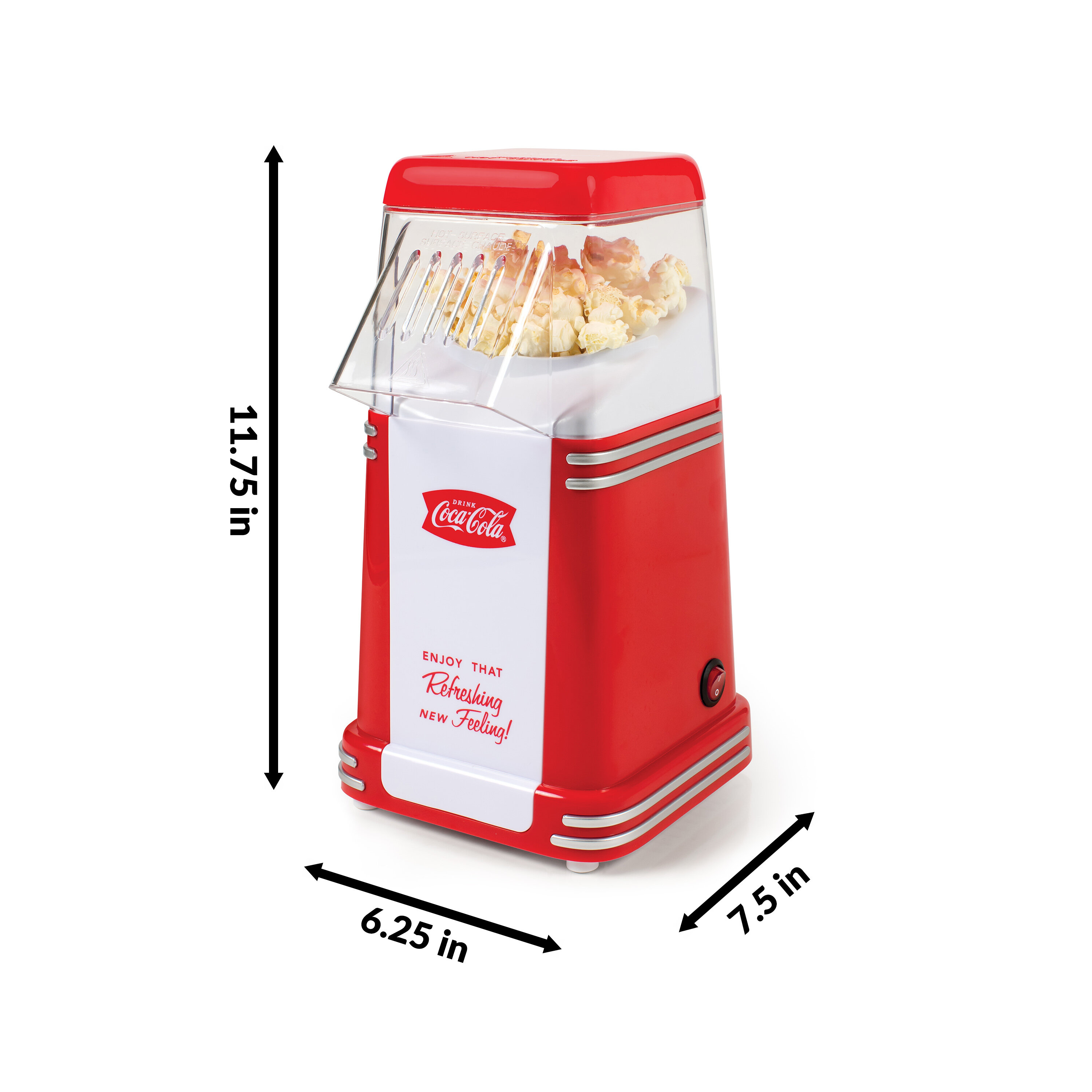 DASH Hot Air Popcorn Popper Maker with Measuring Cup to Portion Popping  Corn Kernels + Melt Butter, 16 Cups - Red