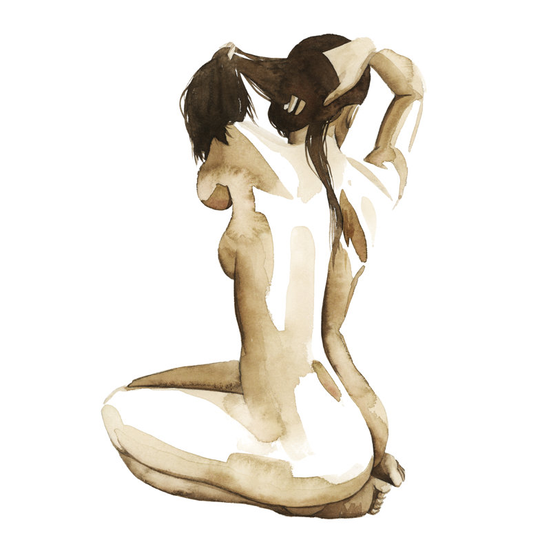 «With Herself I» par Grace Popp - peinture sur toile tendue, H 12 po x l 12 po