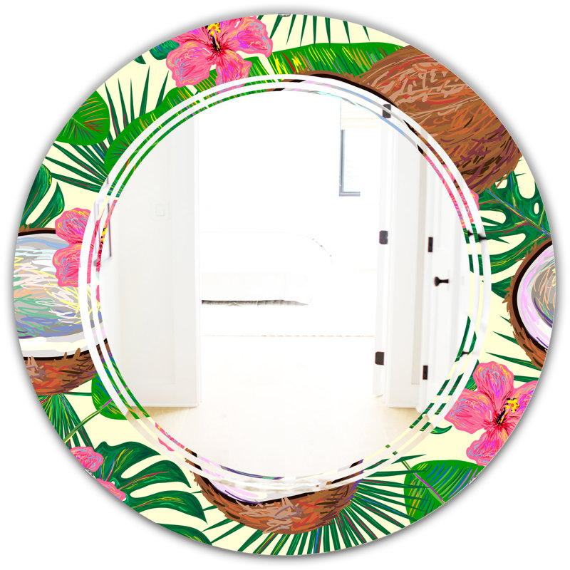 Miroir mural Coco and Jungle Flowers, 31,5 po x 31,5 po