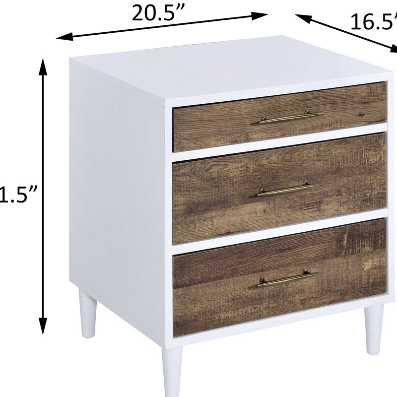 Élégante table de 3 chambres en chêne blanc et patiné - Organisez votre espace avec une touche de modernité