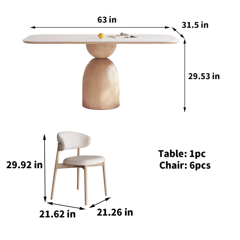 Table de salle à manger double épaisseur, H 29,53 po x L 63 po x l 31,5 po