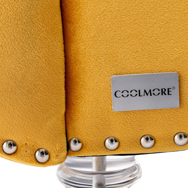 Leisure Concubine Sofa With Acrylic Feet Sleeper Chair Bedroom Chair Upholstered Chair, Mustard Velvet