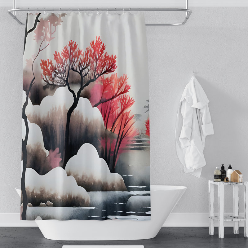 Rideau de douche abstrait Exira, H 83 po x l 70 po