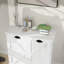 Armoire de trieur de linge à deux compartiments inclinable - blanc