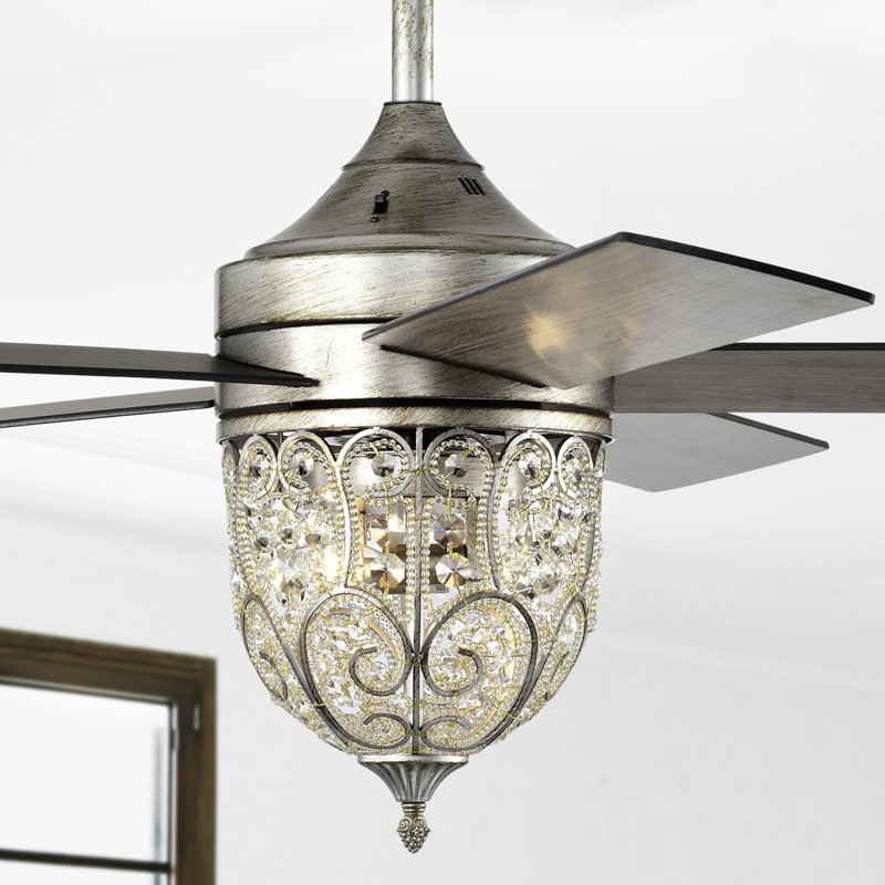 Ventilateur de plafond 52 pales en cristal 52 po avec télécommande et ensemble d'éclairage inclus