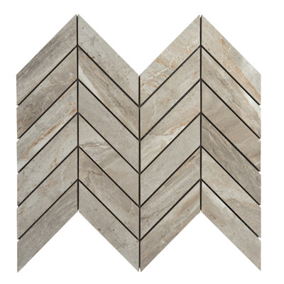 11"x12" Calacatta Porcelain Chevron Mosaic Tile