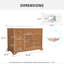Meuble-lavabo Alburtis de 48 po en bois massif avec lavabo, meuble de salle de bain simple avec tiroir et porte à volet