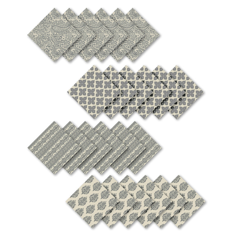 Ensemble de 24 serviettes de table Queanbeyan, Gris