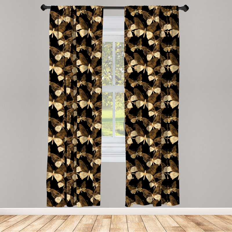 Butterfly Semi-Sheer Rod Pocket Sliding Panel, 28" x 95"