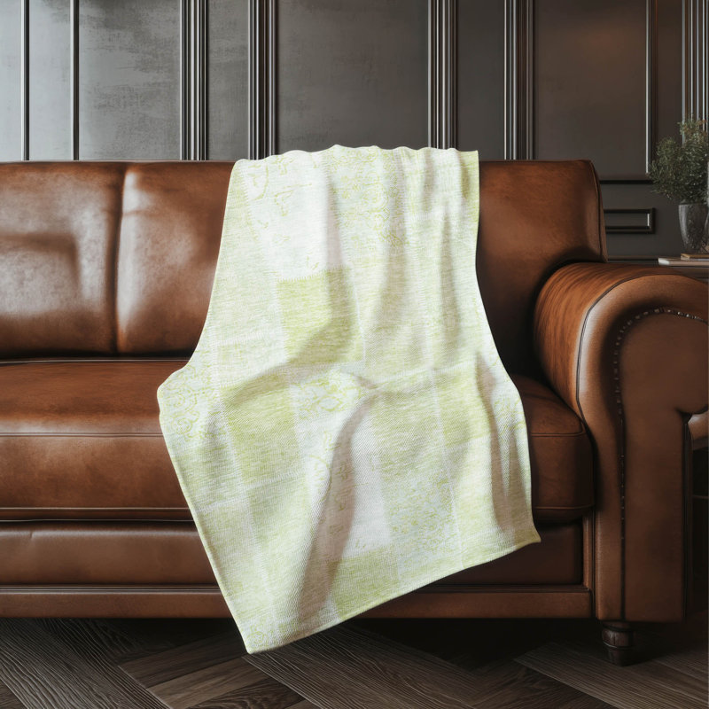 Jeté patchwork Addison Sherpa ASB631, Aloès