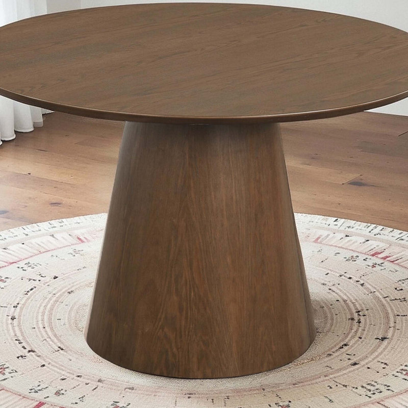 Palamedes Solid Wood Round Table in Walnut