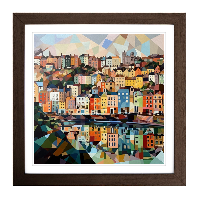 City Of Bristol Cubism - Framed Print, Walnut