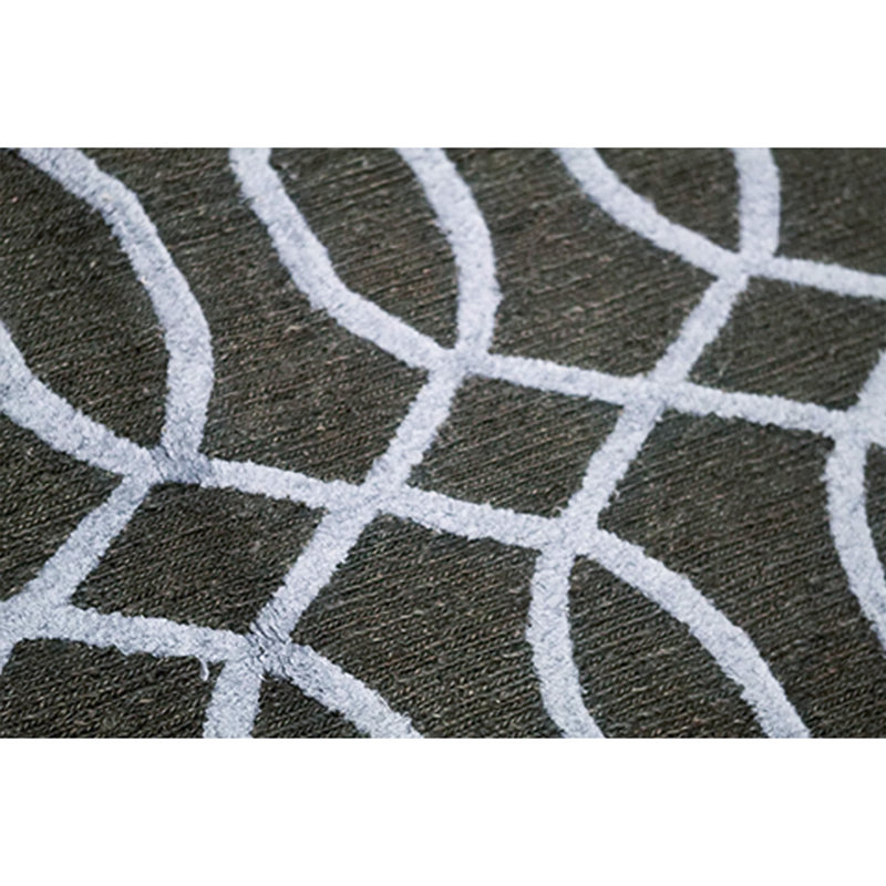 Geometric Area Rug in Dark Gray