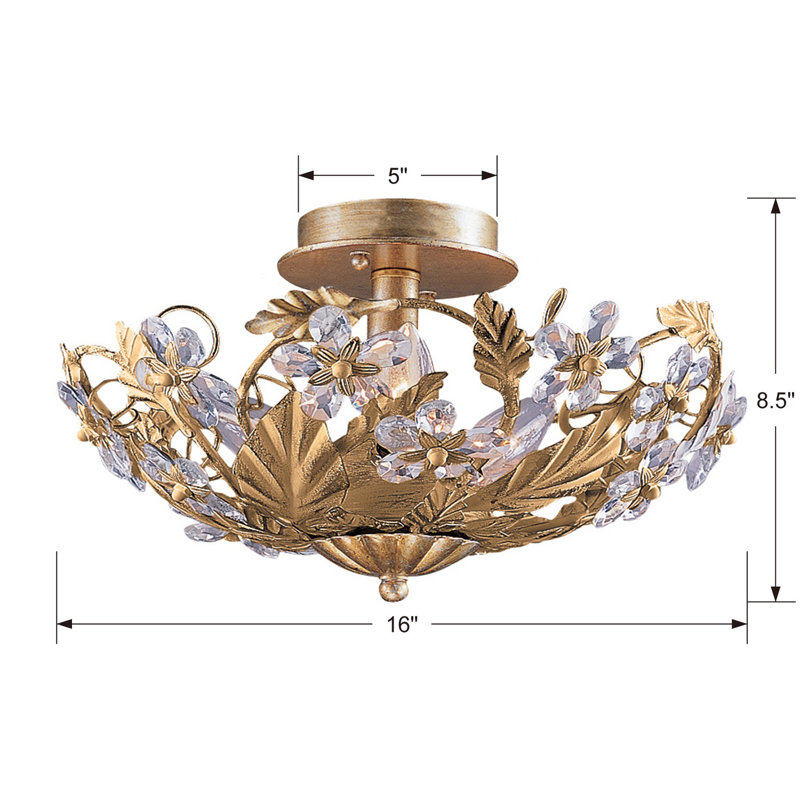 Abbingt Semi Flush Mount, Gold
