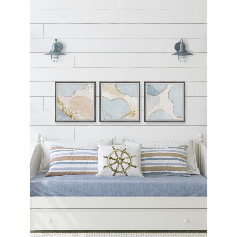 Abandoned Coast by Marmont Hill - 3 Piece Single Picture Frame Painting Set, 81cm H x 81cm W x 3.81cm D
