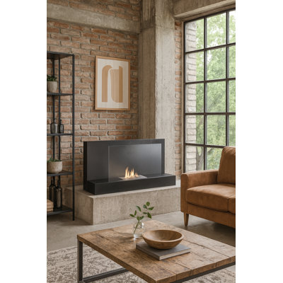 Anastasia Belfry Heating 90cm W Black Bio-Ethanol Fireplace with 6.7 BTU