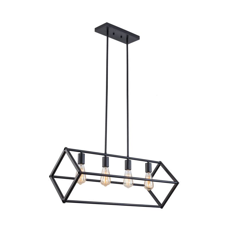 4 - Light Dimmable Kitchen Island Square / Rectangle Chandelier
