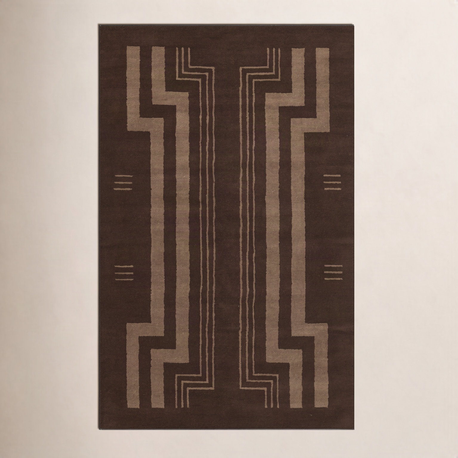 Hallum Hand-Tufted Geometric Wool Rug, Rectangle 8' x 10'
