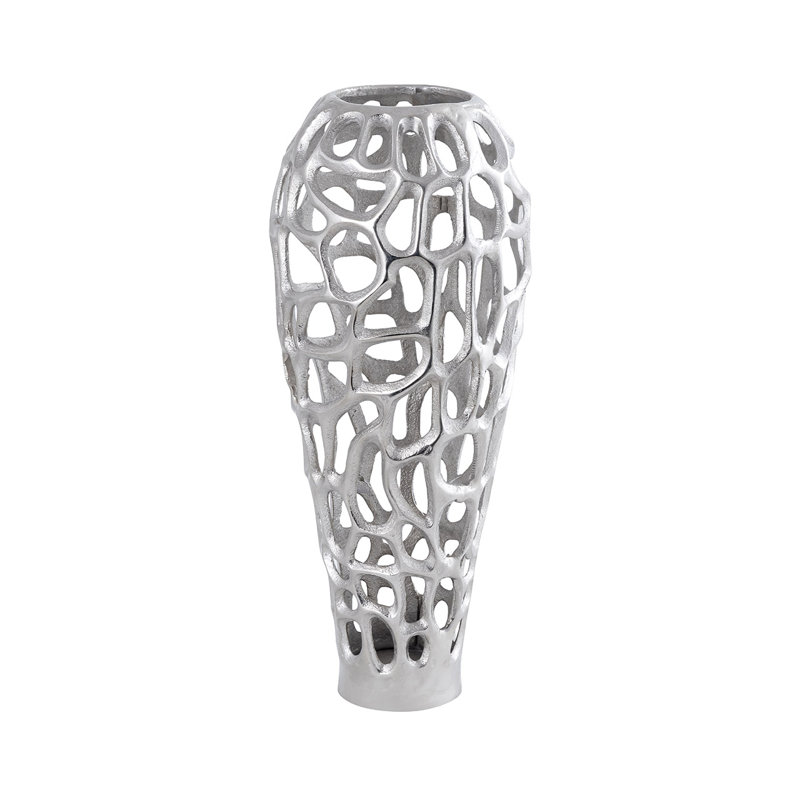 Codera Metal Floor Vase, 44cm H  x 18cm W  x 18cm D, Nickel