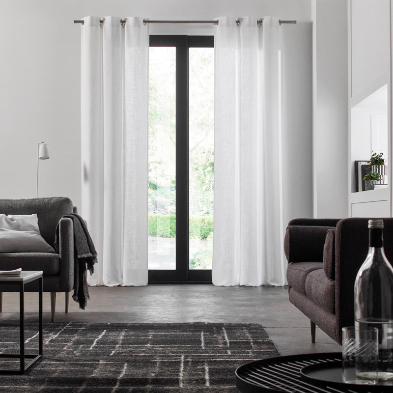 Bellavista Blackout Door Curtain Single Panel, 145 W x 280 D cm, White