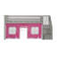 Lit mezzanine simple avec escalier et rideau de jeu Glyndon Kids-697345410-697345411