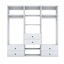 Système d'organisation l 70,86 po avec tringle suspendue et 6 tiroirs en bois, tablettes de rangement réglables pour la chambre à coucher, garde-robe blanc