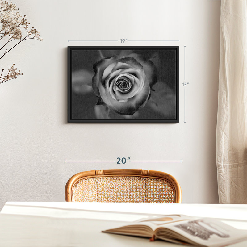 " Black White Rose ", 13" H x 19" W