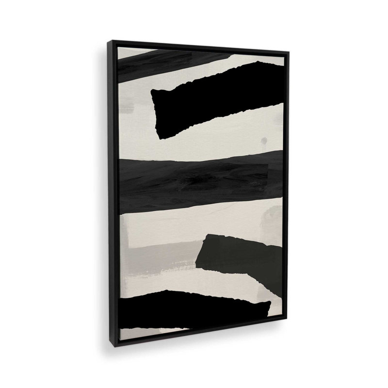 Imprimé Sable Layers v1, Toile avec cadre flottant noir satiné, H 36,75 po x l 24,75 po x P 1,75 po