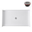 60 po x 36 po. Base de douche en alcôve en acrylique blanc brillant avec drain central, drain inclus-114639144