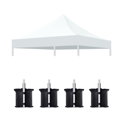 10x10 White Polyester Replacement Canopy Top for Pop-Up Tent with Straight Legs