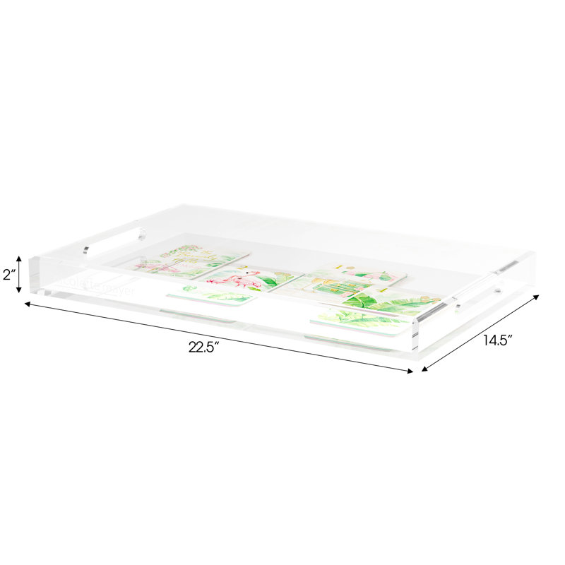 Mahjong Acrylic Decorative Tray, 22.5"W x 14.5"D x 2"H