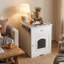 Enceinte de litière, table d'appoint en bois pour chat avec tiroir, blanc-242767047