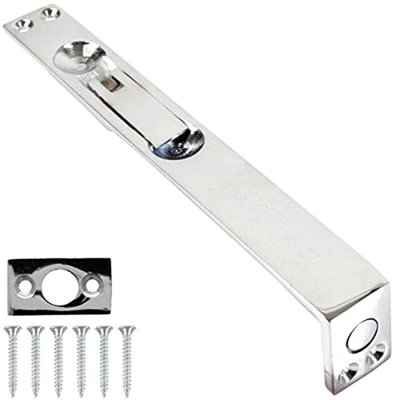 Pack of 1 Flush Door Bolt in Matt Black Finish, Concealed Security French Double Door Bolts - 150mm