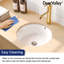 DeerValley 16" x 16" Round Ceramic Undermount Bathroom Sink with Overflow