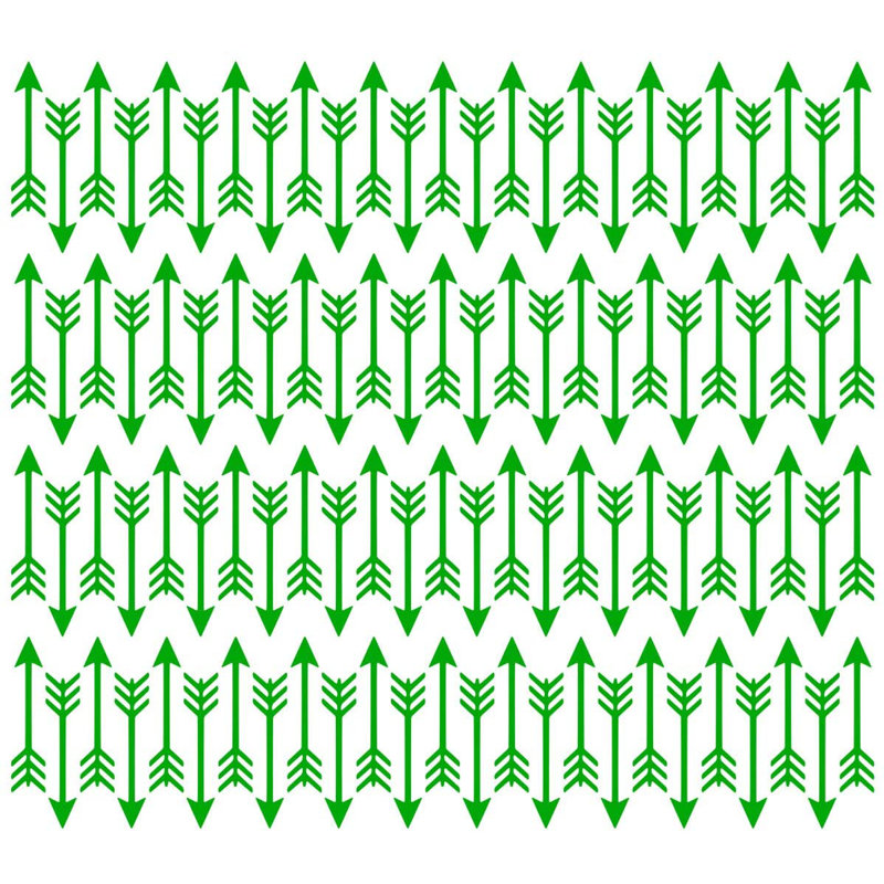 Décalcomanie murale flèches, H 2 po x l 10 po x P 0,8 po, Vert