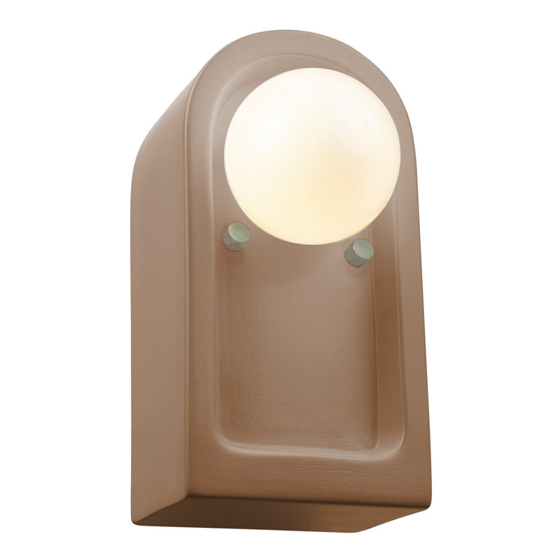 Rosalino Ceramic Flush Mounted Sconce, Adobe