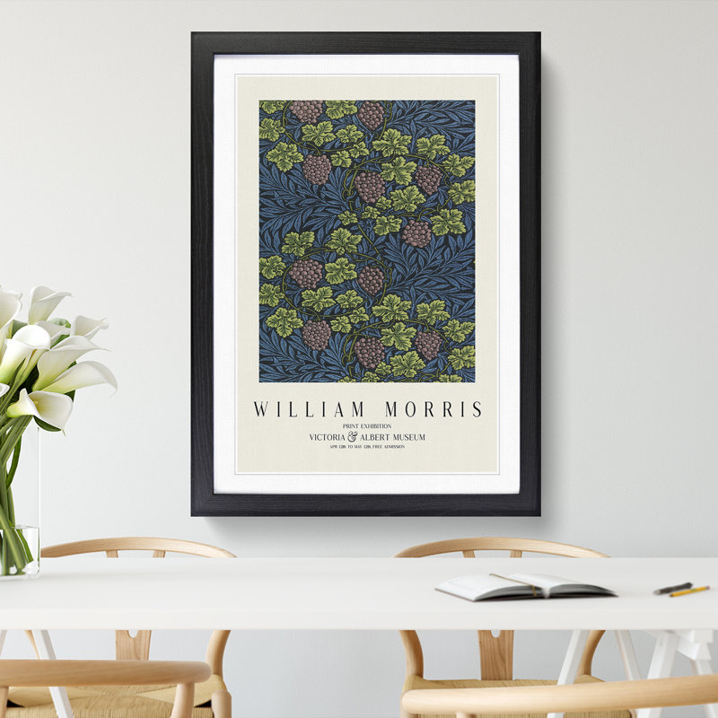 Vine Pattern Vol.2 by William Morris - Framed Print, Black, 36cm H x 27cm W x 2cm D