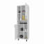 Rangement de cuisine, garde-manger blanc avec rangement ouvert et 2 portes