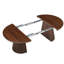 Table basse multifonctionnelle en bois extensible, table ronde convertible ovale avec pieds à lattes pour le bureau