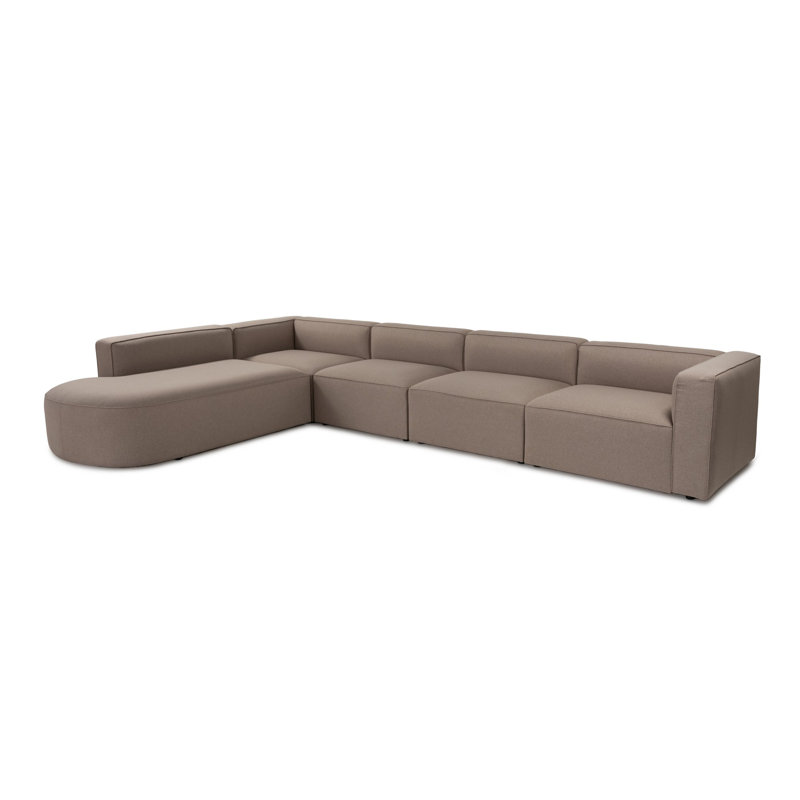 Canapé d'angle élégant, brun clair, 10,5 pi x 2,3 pi x 6,3 pi | Tissu à texture douce, structure en hêtre et sapin, 30 coussins en mousse, pieds en plastique durable | Parfait pour les salons et les espaces confortables, design élégant et confortab