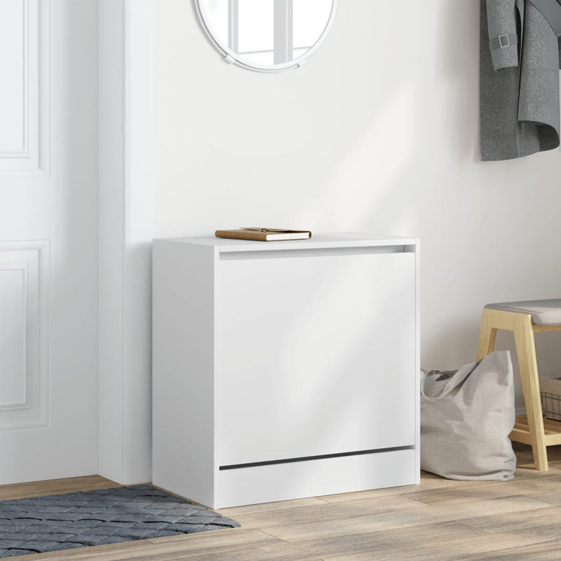 3 Pair Shoe Storage Cabinet, White