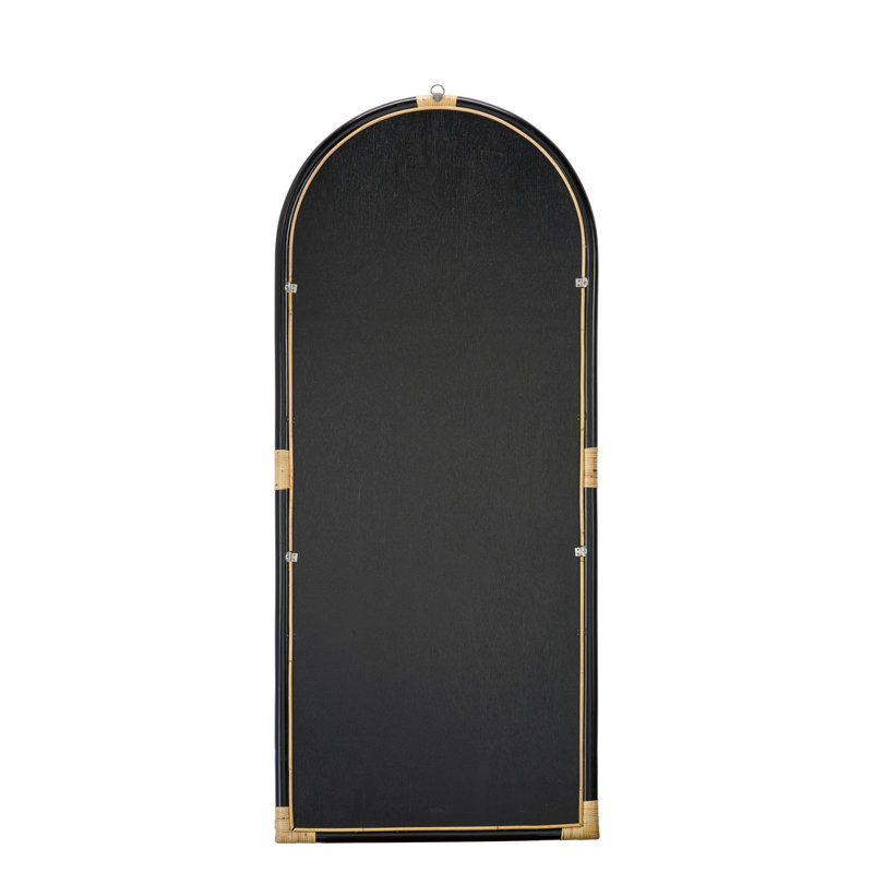 Tucson Rattan Beveled Mirror, Black