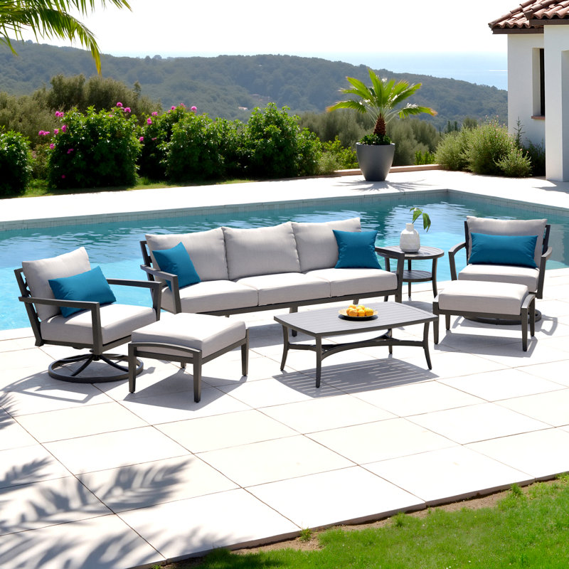 Venetia 7 Piece Sofa Seating Group with Cushions