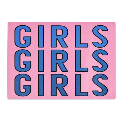 Girls Girls Girls Typography Chopping Board