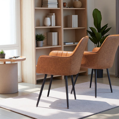 Chair Set Of 2 - Modern Mid-Back Accent Chairs