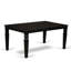 L'ensemble de salle à manger comprend une table de cuisine rectangulaire avec plateau noir et chaises empilables en tissu de polyester, noir-1991506855