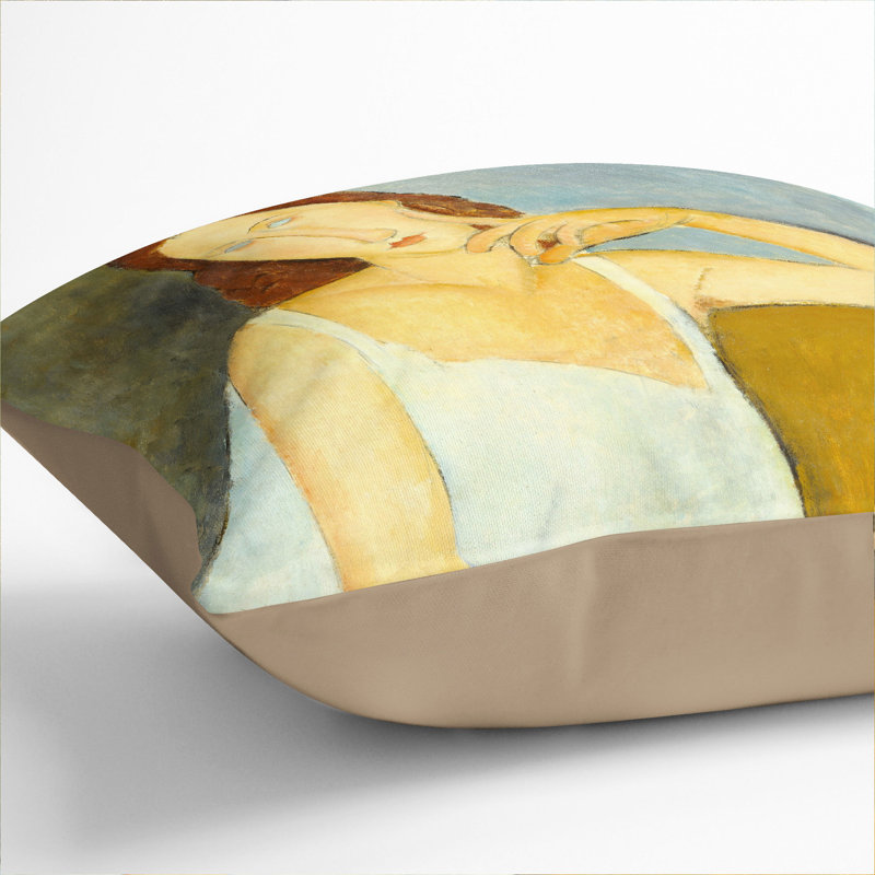 Jeanne Hebuterne Vol.1 Square Throw Cushion, 55cm H x 55cm W x 20cm D, Stone