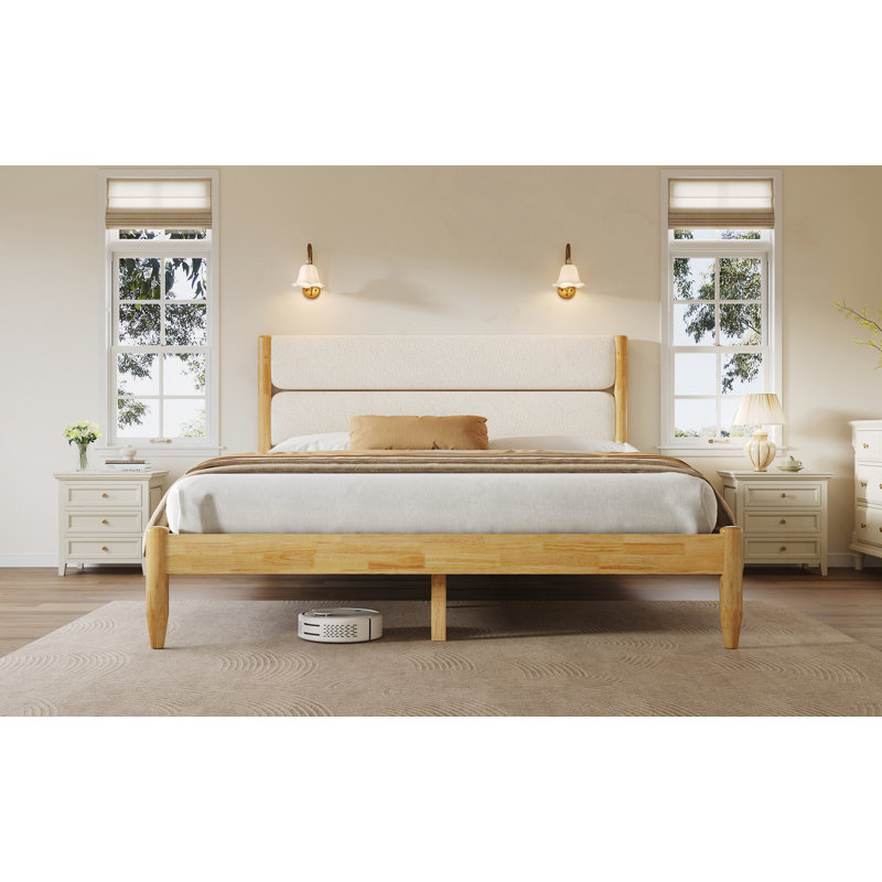 Upholstered Headboard Bed Frame, Queen